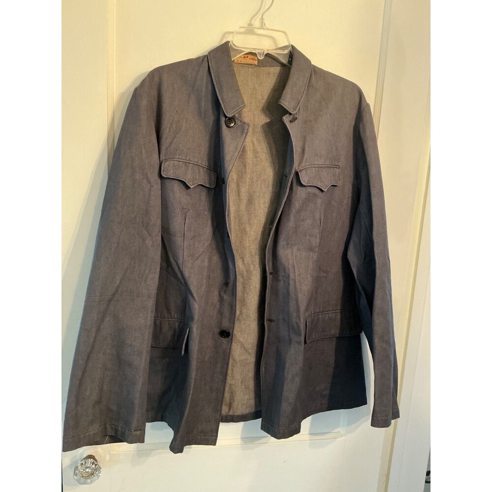 Vintage 70s Men Chinese Traditional Chinese Jacket Mao Zhongshan Blazer Jacket L